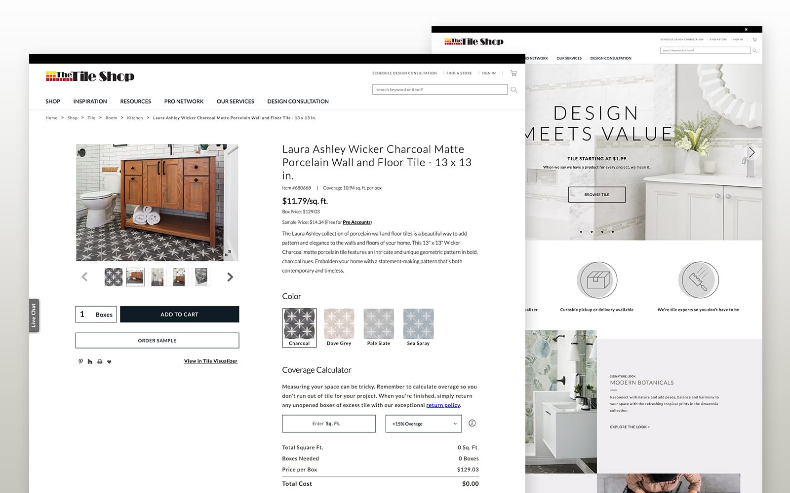 Tile Shop Product Page