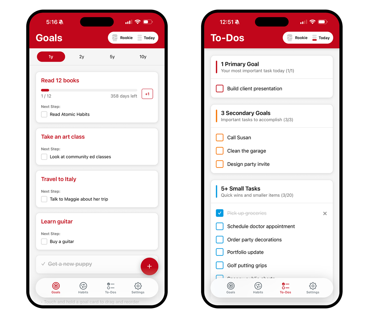 goalchamp mobile screens